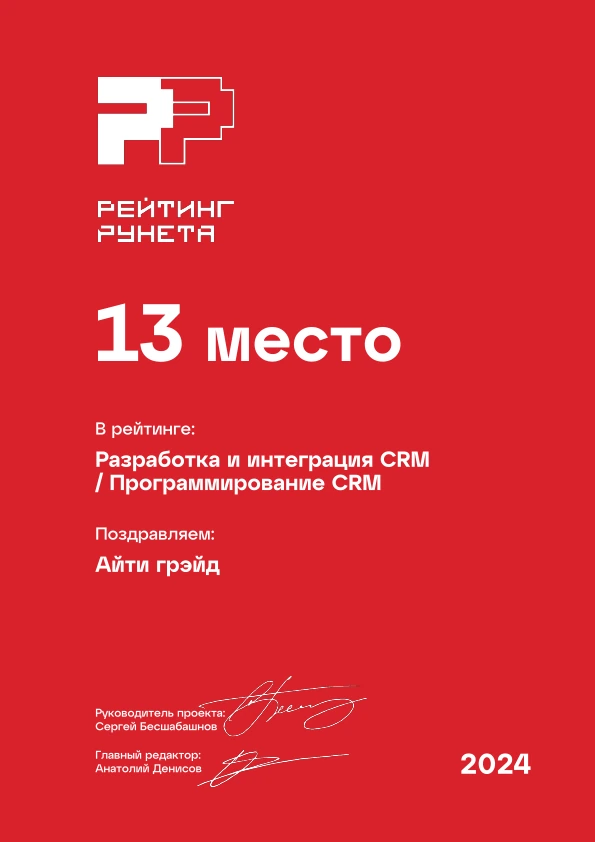 Диплом 2024: CRM, 13 место