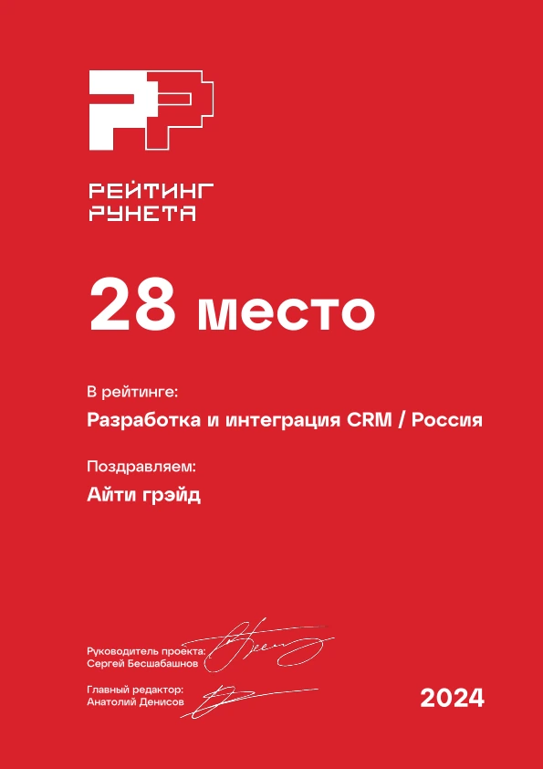 Диплом 2024: CRM, 28 место · Россия