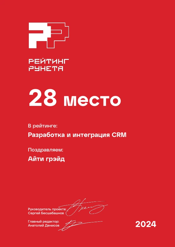 Диплом 2024: CRM, 28 место · общий